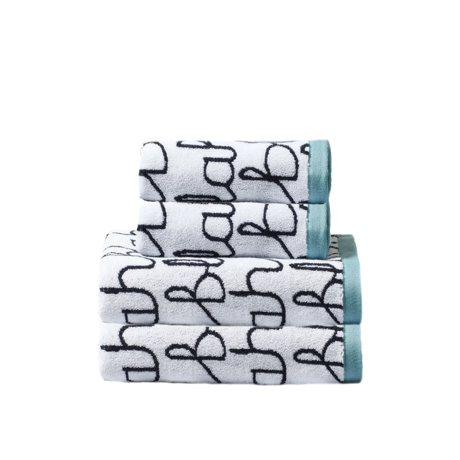 Towels & Bath Mats^Donna Wilson Blah Blah Hand & Bath Towel Set - Light Blue