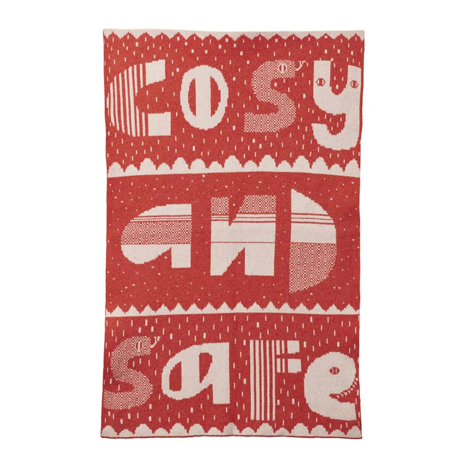 Blankets & Throws^Donna Wilson Cosy And Safe Mini Blanket - Orange & White