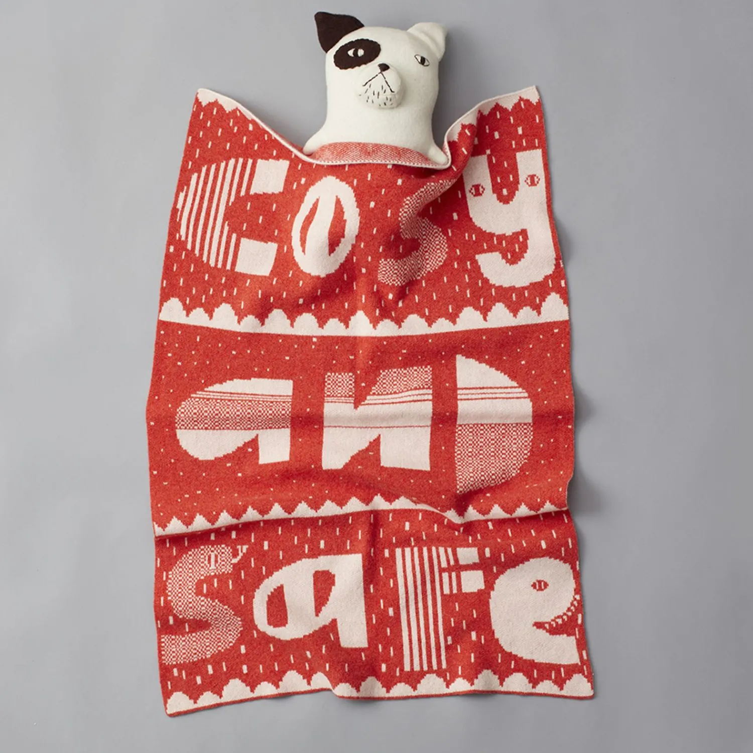 Blankets & Throws^Donna Wilson Cosy And Safe Mini Blanket - Orange & White