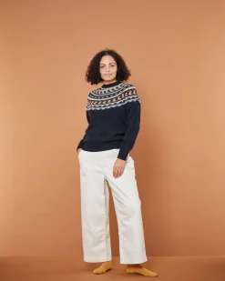 Lambswool Sweaters^Donna Wilson Glitch Yoke Sweater - Charcoal