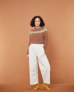 Lambswool Sweaters^Donna Wilson Helga Yoke Sweater - Hazelnut