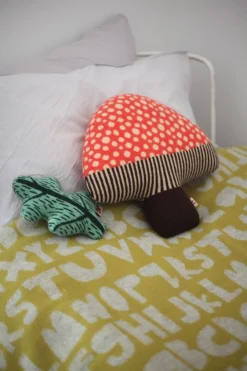 Cushions^Donna Wilson Mushroom Shaped Cushion - Red