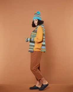 Hats & Gloves^Donna Wilson Static Stripe Arm Warmers - Turquoise