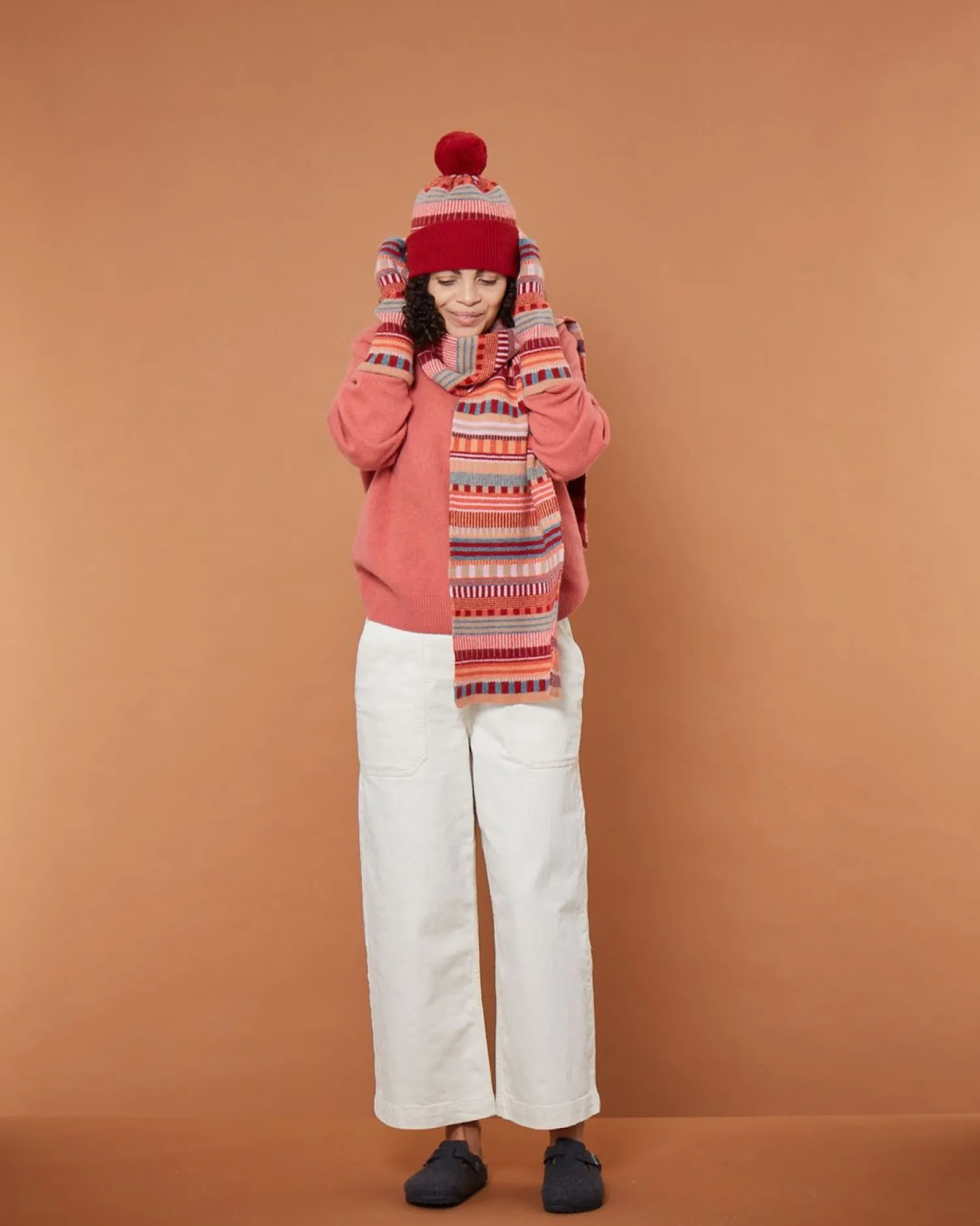 Scarves + Shawls^Donna Wilson Static Stripe Scarf - Dubonnet
