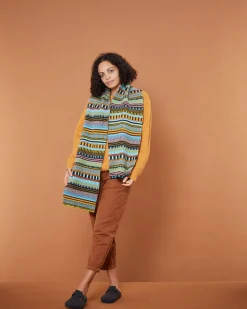 Scarves + Shawls^Donna Wilson Static Stripe Scarf - Turquoise