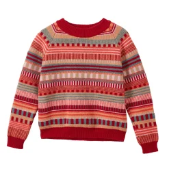 Lambswool Sweaters^Donna Wilson Static Stripe Sweater - Dubonnet