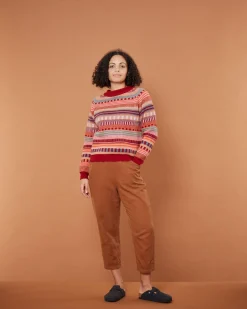 Lambswool Sweaters^Donna Wilson Static Stripe Sweater - Dubonnet
