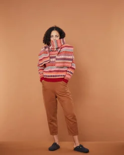 Lambswool Sweaters^Donna Wilson Static Stripe Sweater - Dubonnet