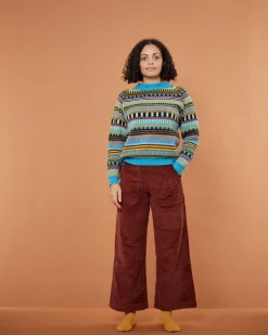 Lambswool Sweaters^Donna Wilson Static Stripe Sweater - Turquoise