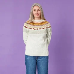 Lambswool Sweaters^Donna Wilson Taigh Yoke Sweater - White