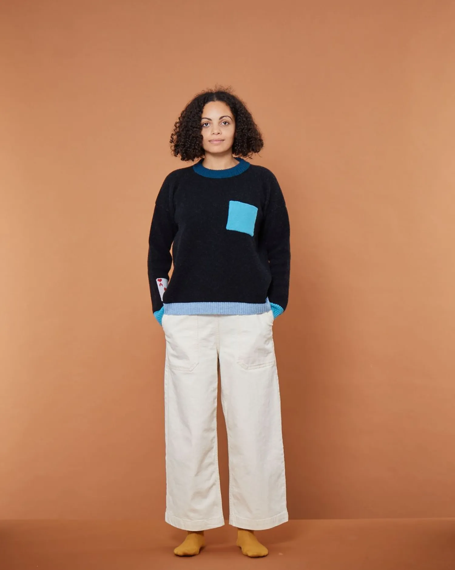 Lambswool Sweaters^Donna Wilson Trick Up My Sleeve Sweater - Black